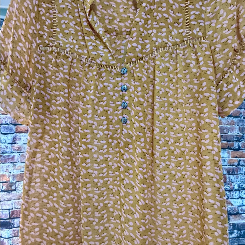 Mustard Patterned Blouse - Picture 2 of 5